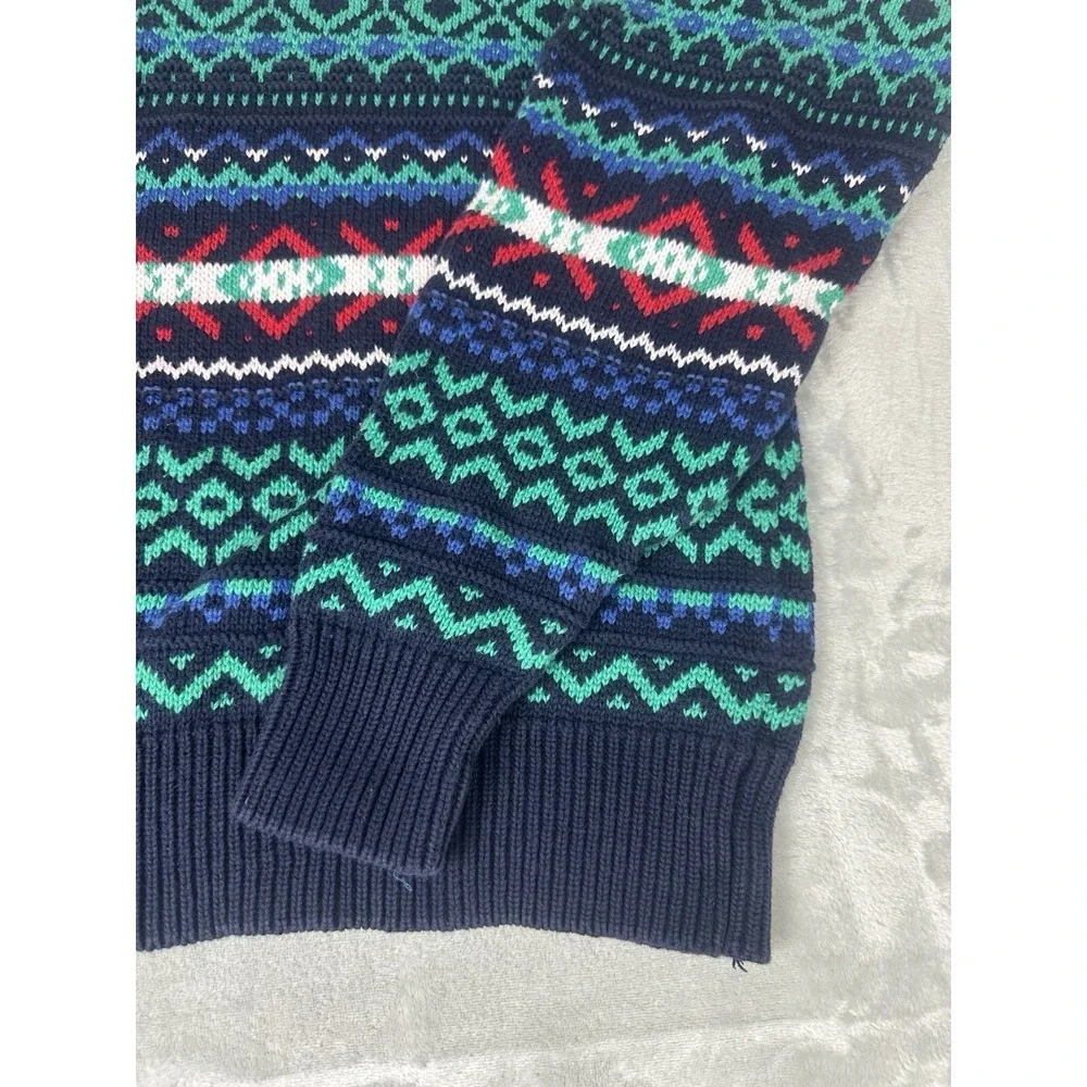 VTG Textured 3D Sweater Mens XL Blue Green‎ Y2K 90s Marc Lewis Chunky Grandpa